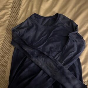 Lululemon Athletica Blue Fitted Long Sleeve Hoodie